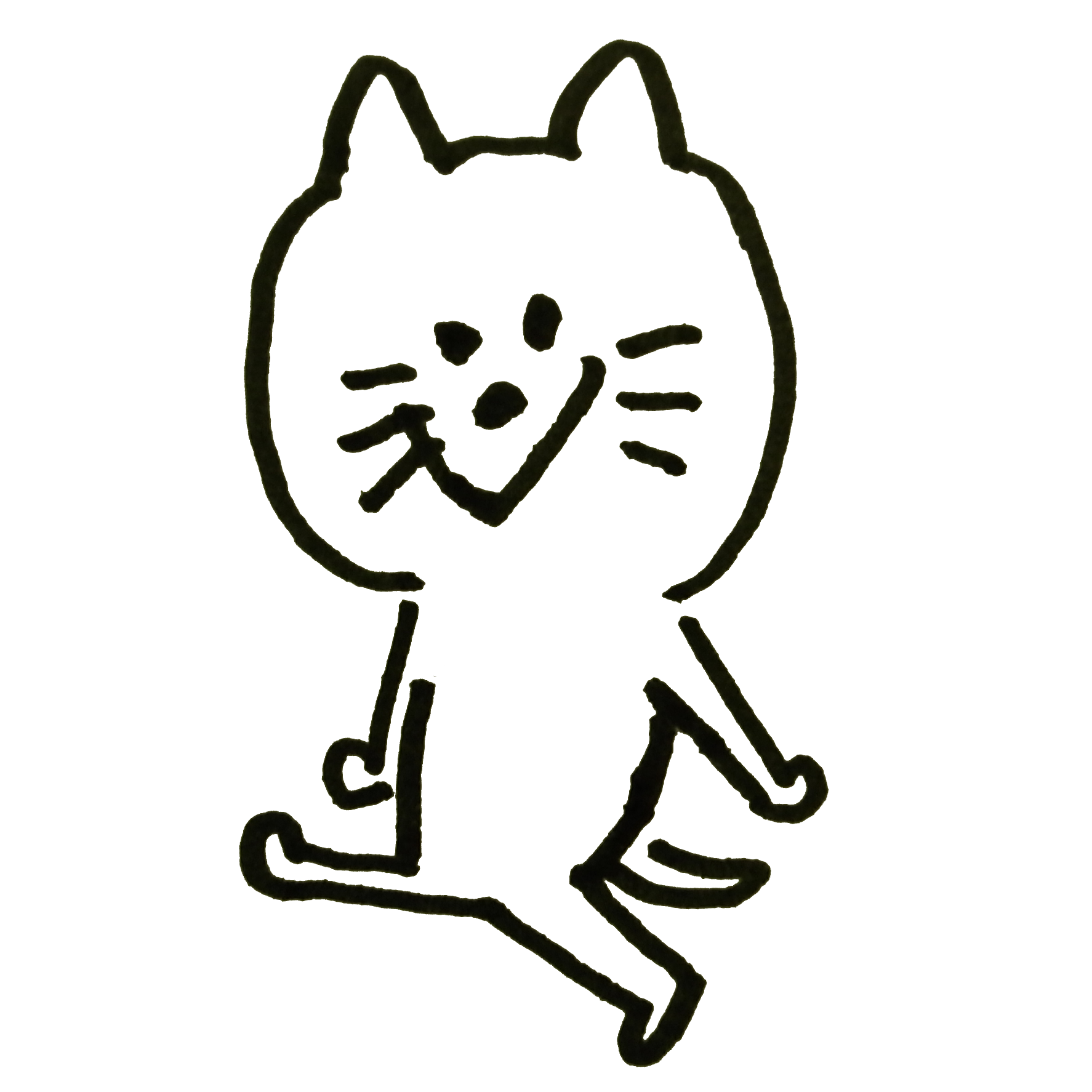 ニヤニヤ笑う猫のイラスト ゆるくてかわいい無料イラスト アイコン素材屋 ぴよたそ