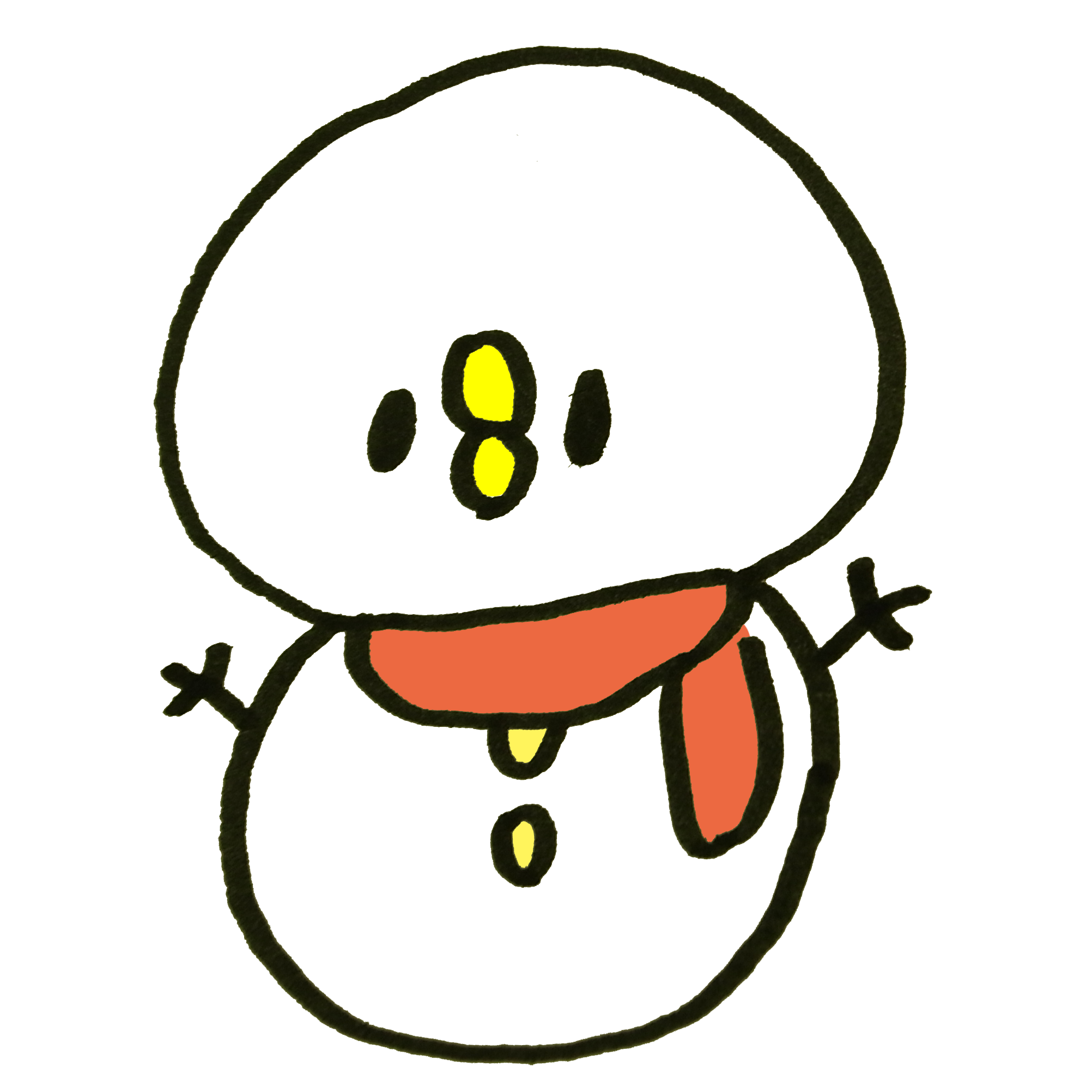 雪だるまっぽいひよこのイラスト ゆるくてかわいい無料イラスト素材