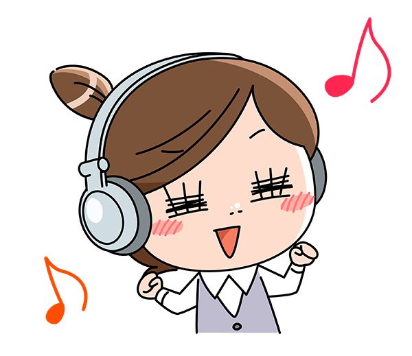 音楽を聴いてノリノリのolのイラスト ゆるくてかわいい無料イラスト