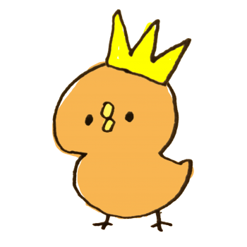 王冠をかぶった小鳥のイラスト
