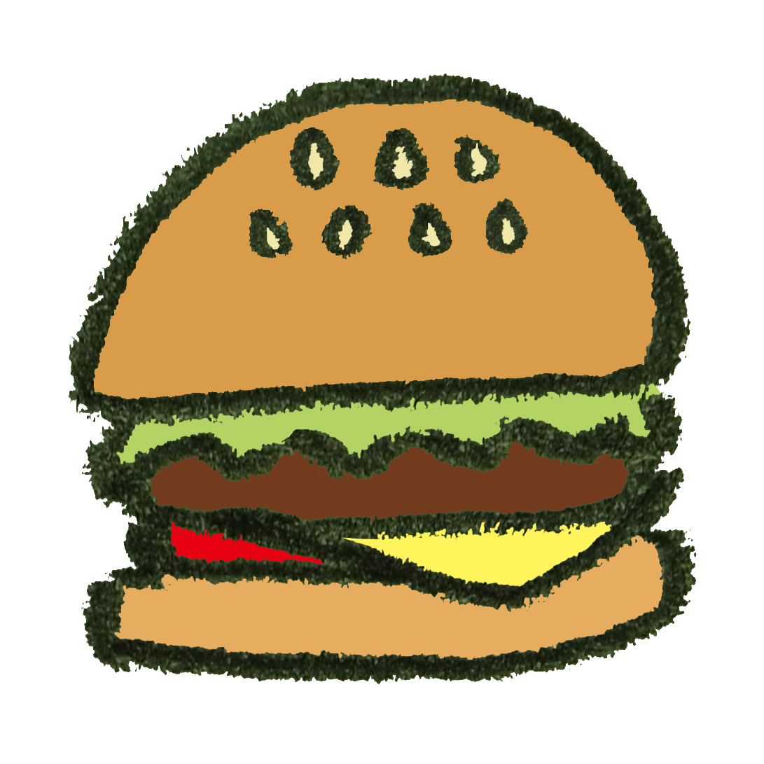 ハンバーガーのイラスト ゆるくてかわいい無料イラスト素材屋 ぴよたそ