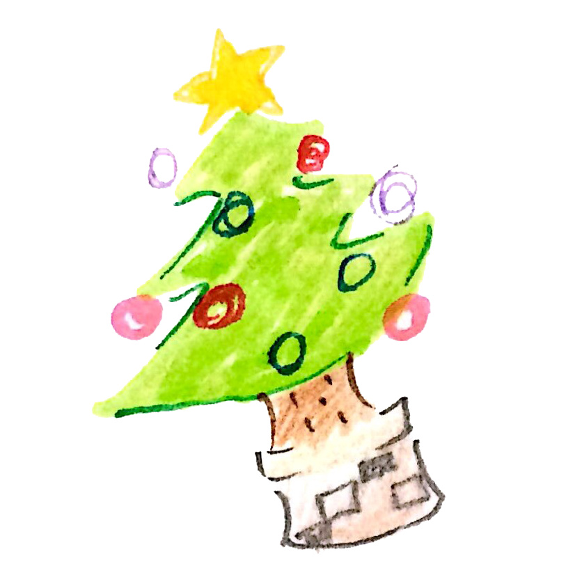 飾りつけの済んだクリスマスツリーのイラスト ゆるくてかわいい無料イラスト素材屋 ぴよたそ