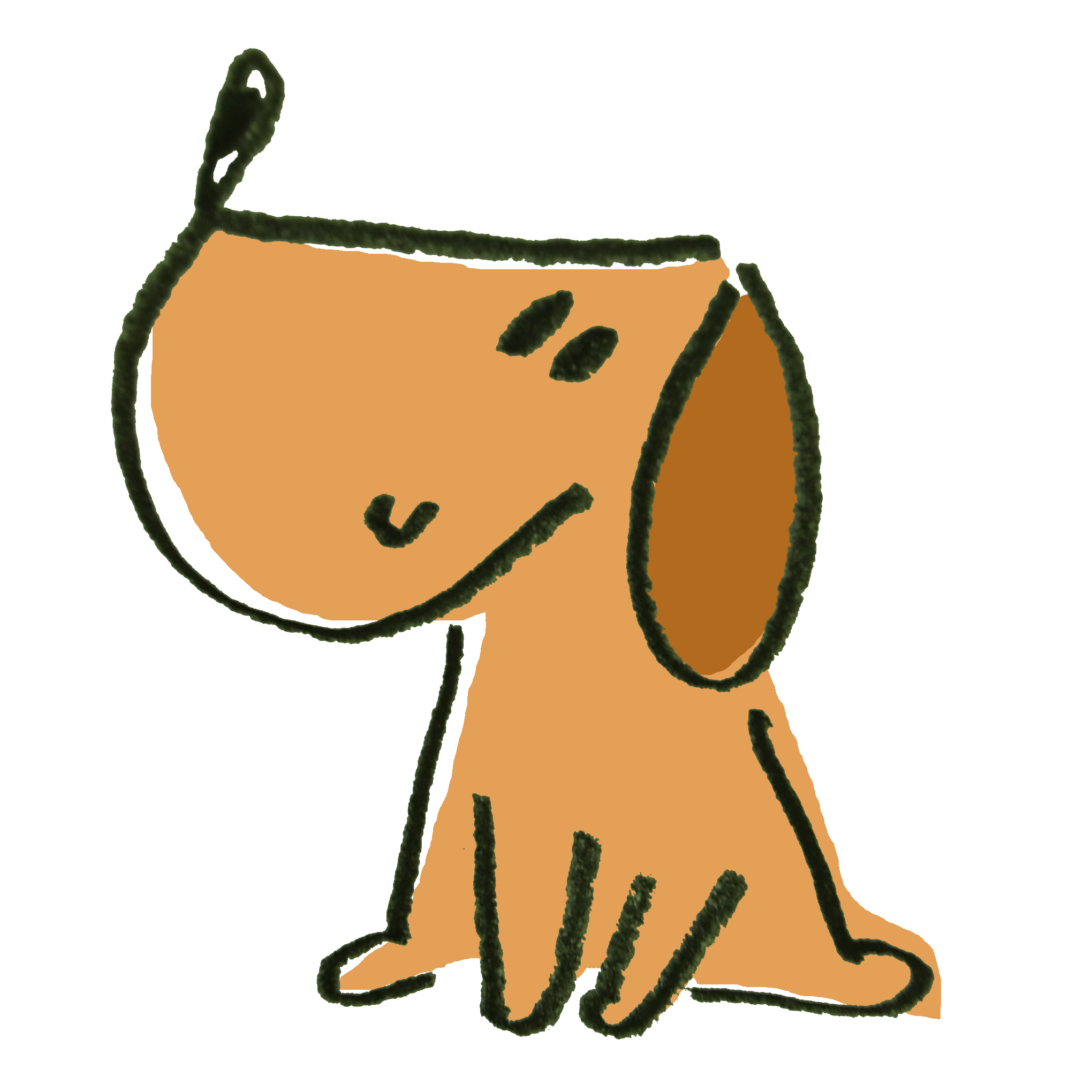 良い子にお座りして待つ犬のイラスト ゆるくてかわいい無料イラスト素材屋 ぴよたそ