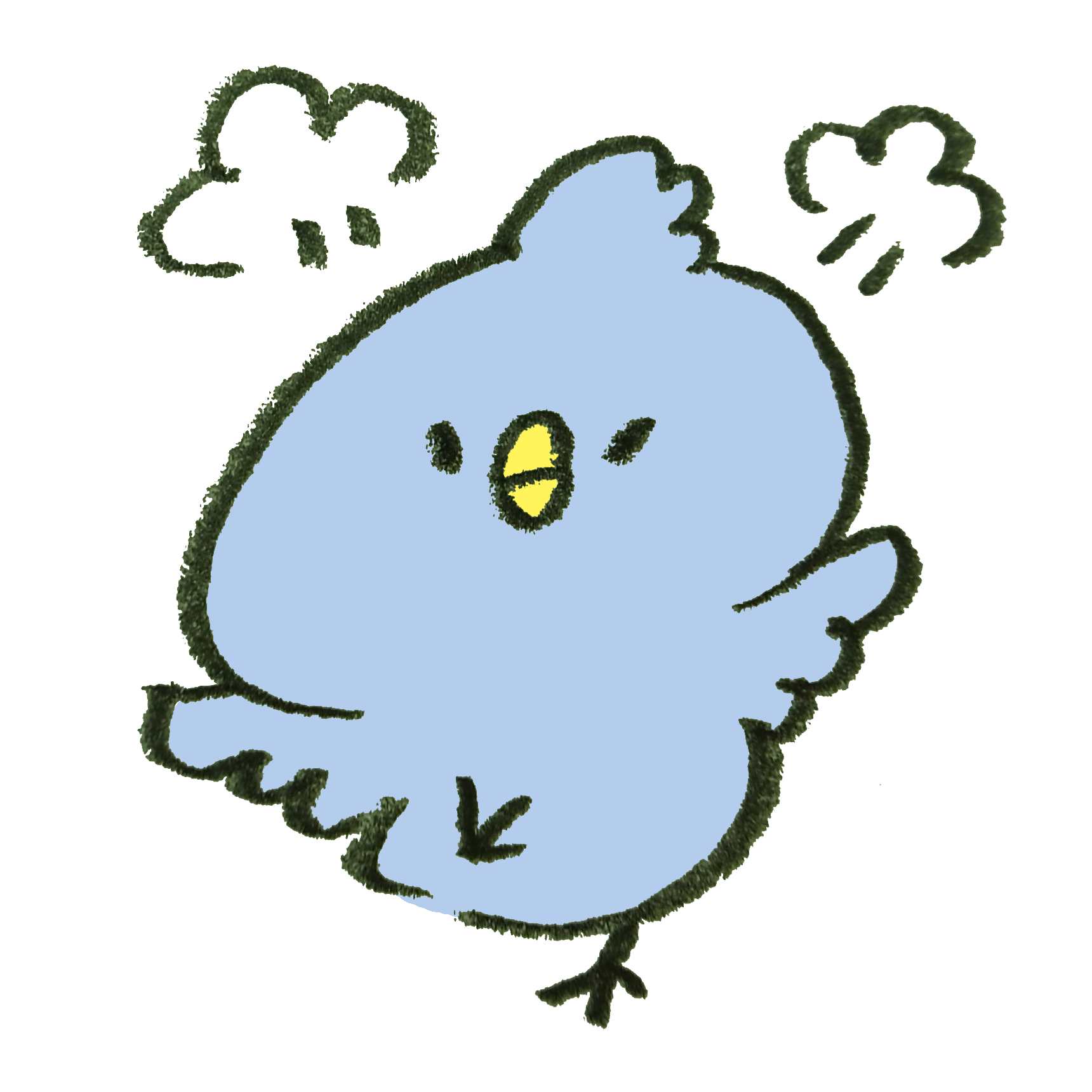 プンプン怒っている青い鳥