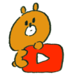 Youtube風アイコンにのぼる熊