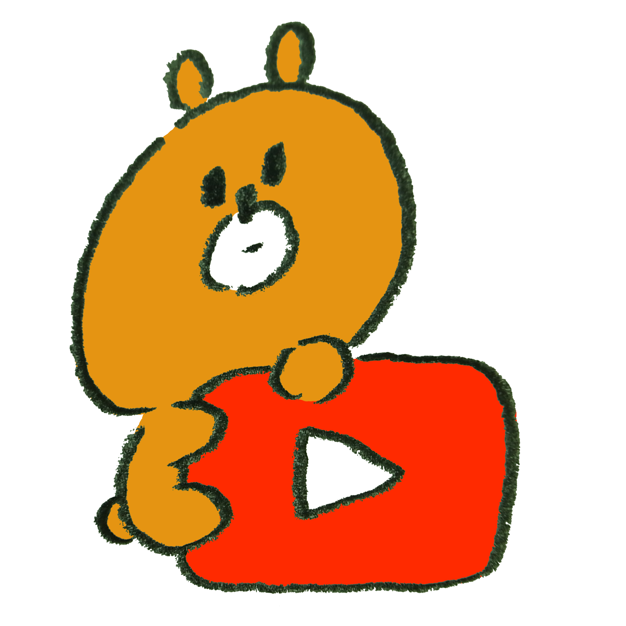Youtube風アイコンにのぼる熊
