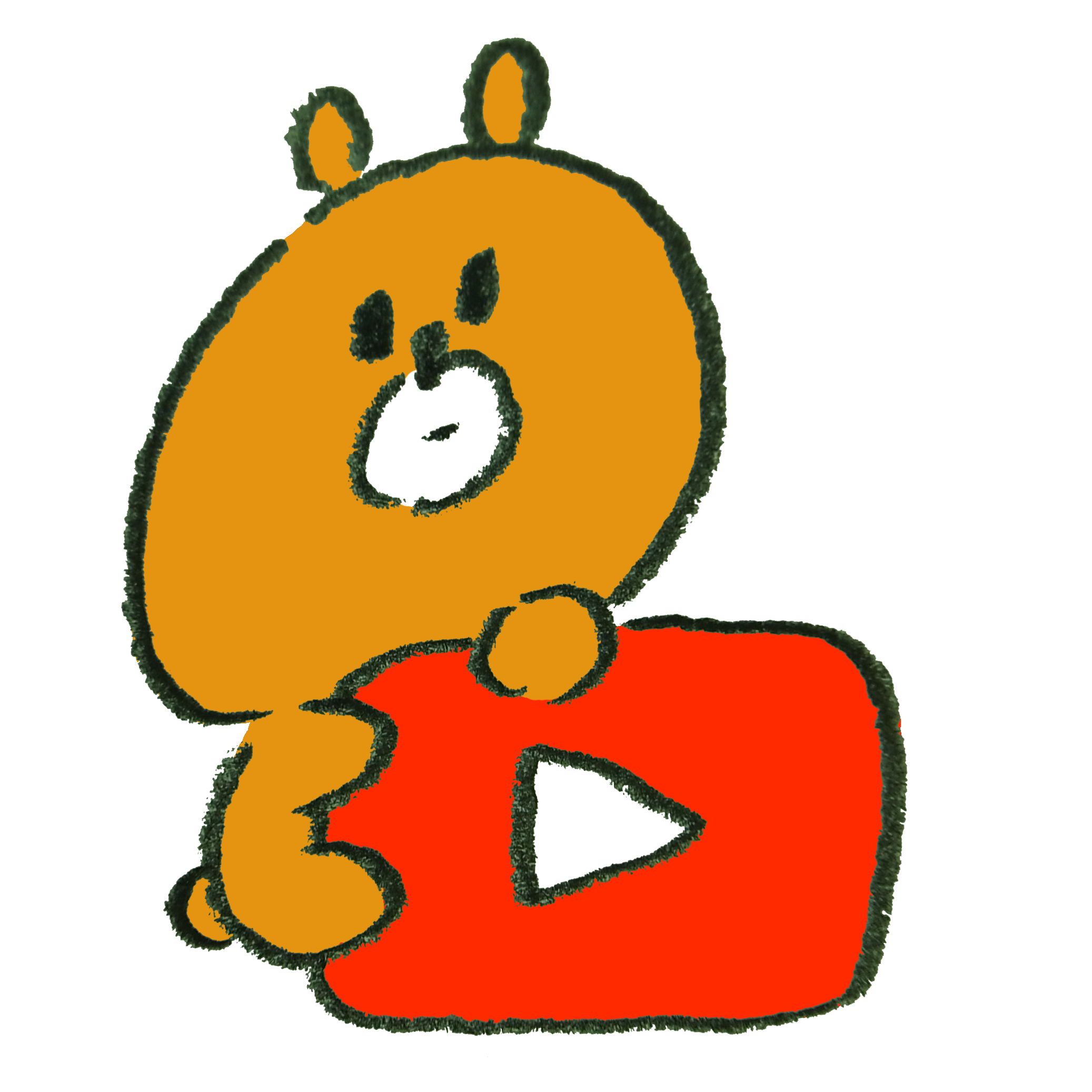 Youtube風アイコンにのぼる熊 ゆるくてかわいい無料イラスト素材屋 ぴよたそ