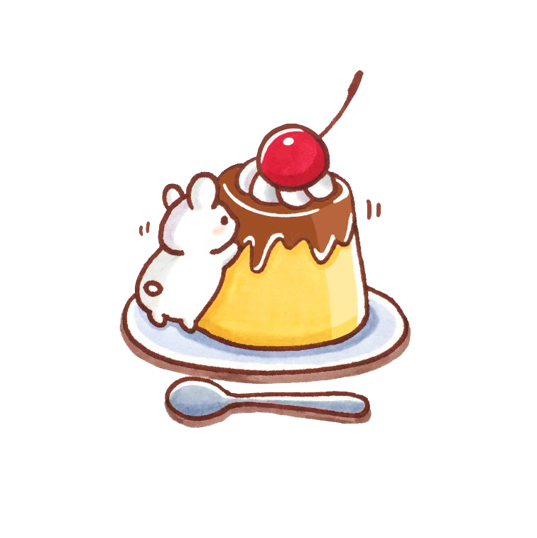 プリンとうさぎのイラスト ゆるくてかわいい無料イラスト アイコン素材屋 ぴよたそ