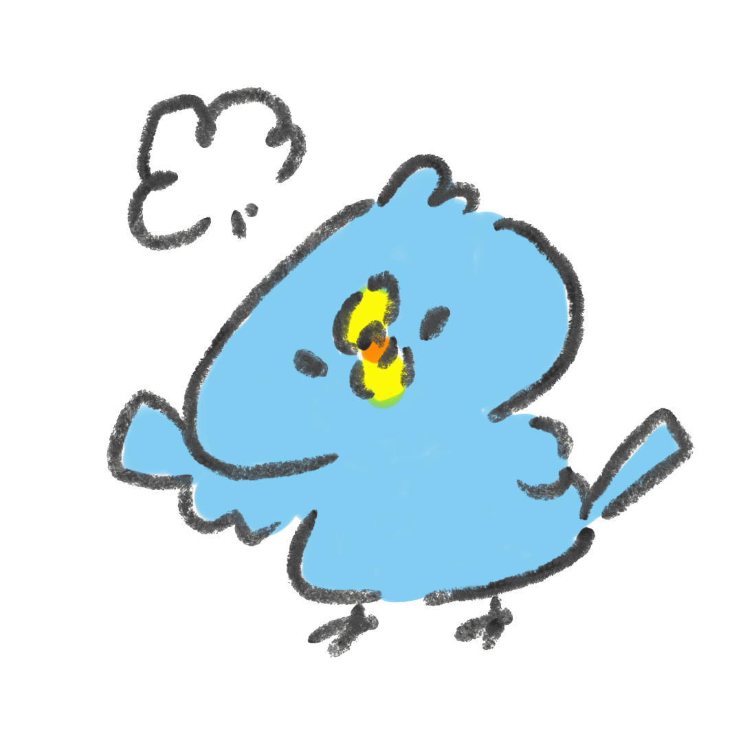 ぷんすか怒る青い鳥