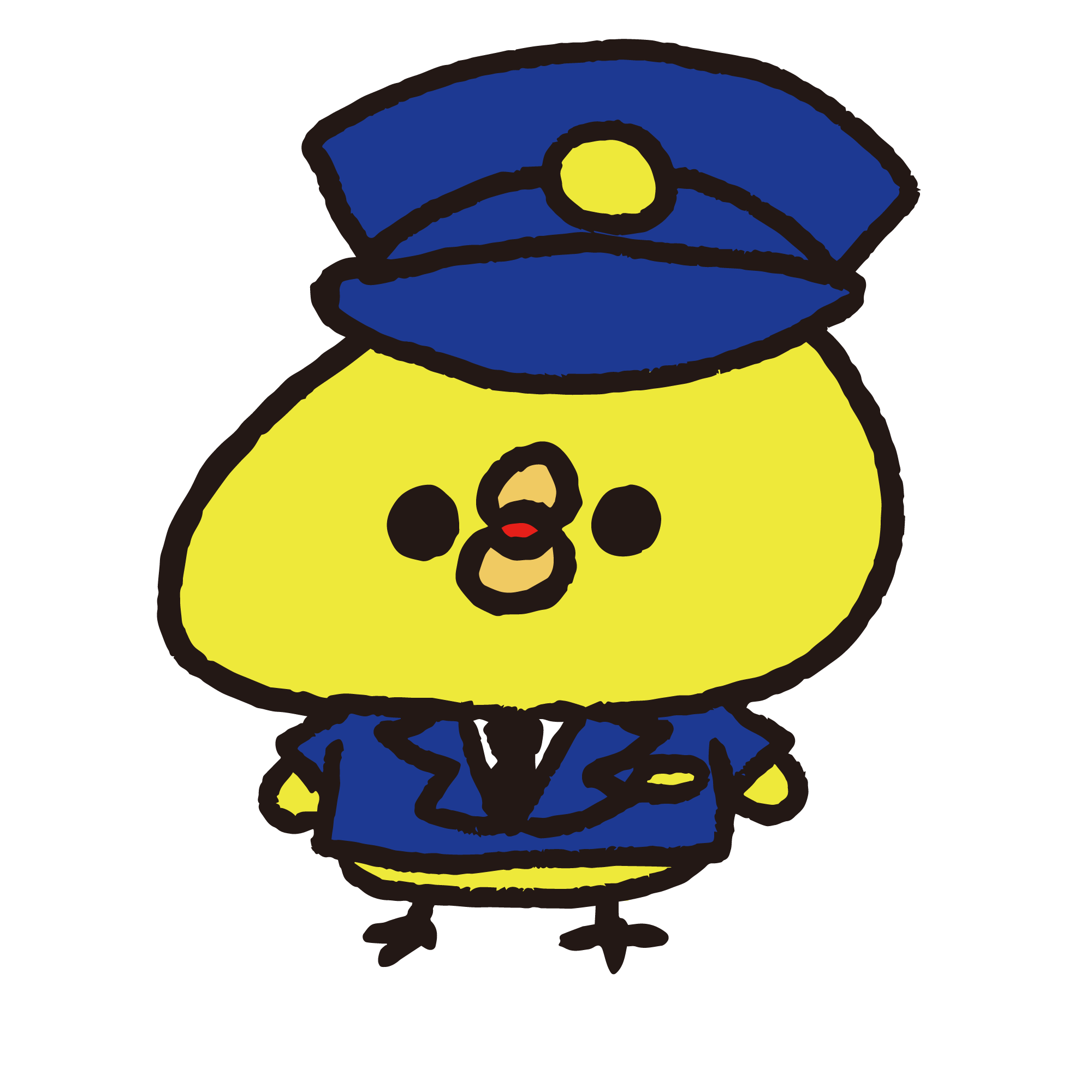 制服を着た警察官のひよこ