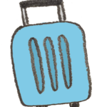 旅行用のスーツケース（青）