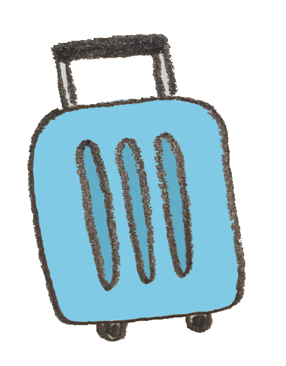 旅行用のスーツケース（青）
