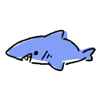 てきとーに描いたサメのイラスト