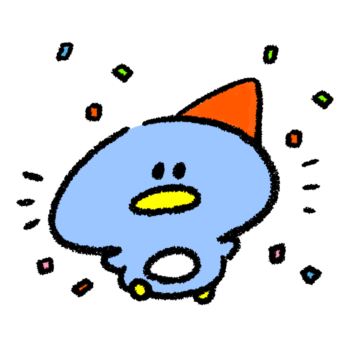 誕生日を祝うペンギンのイラスト