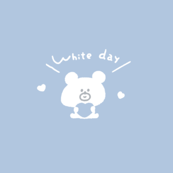 White day（ホワイトデー）の白熊背景