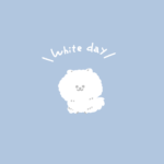 White day（ホワイトデー）のポメラニアン背景