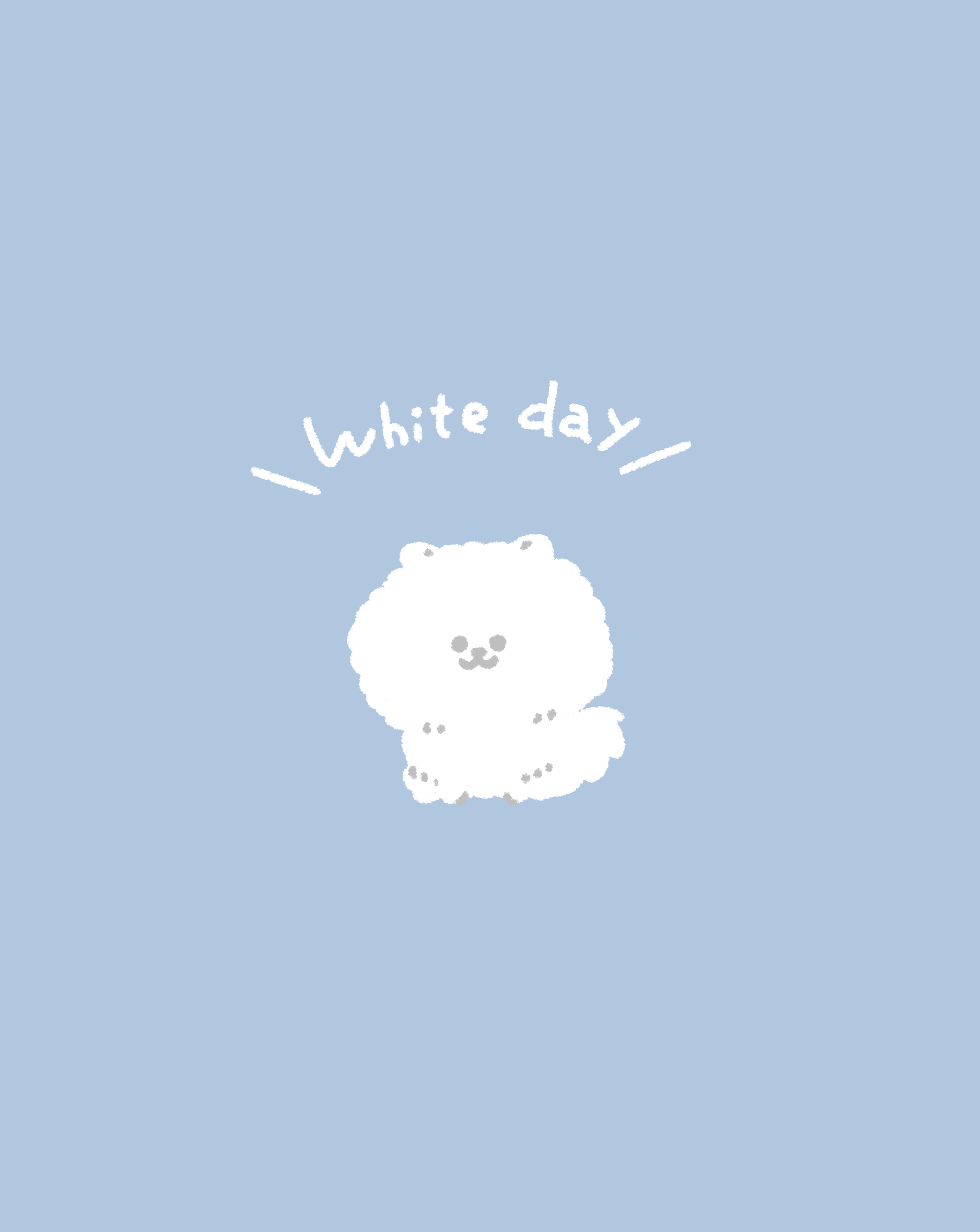 White day（ホワイトデー）のポメラニアン背景