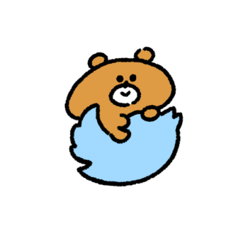 Twitterっぽいアイコンに乗っている熊のイラスト