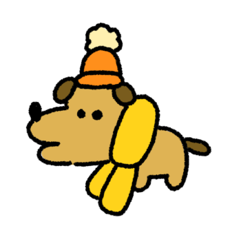 秋服の犬のイラスト