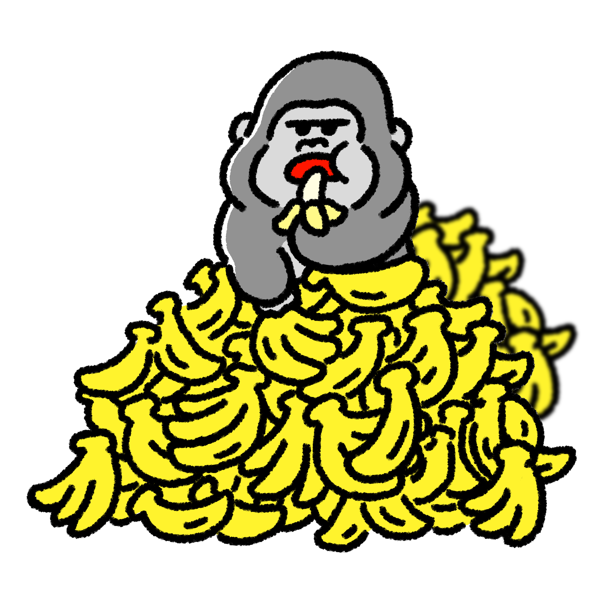 バナナ食べすぎのゴリラ