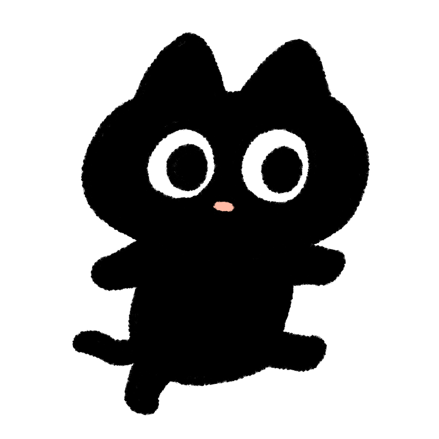 二足歩行で歩く黒猫のイラスト ゆるくてかわいい無料イラスト・アイコン素材屋「ぴよたそ」